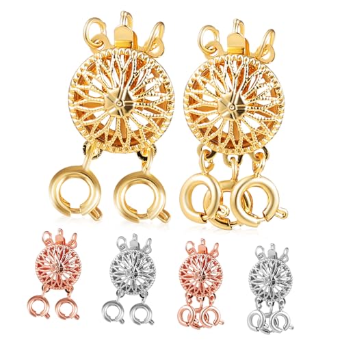 ARTSEWPLY 6 Stück Teiliges Metall Schmuckverbinder mit Sonnenblumen Design Mehrreihige Ketten und Armbandverschlüsse in Weiß Gold und Roségold Installieren für Damen DIY Schmuckprojekte ARTSEWPLY 6 Stück Teiliges Metall Schmuckverbinder mit Sonnenblumen Design Mehrreihige Ketten und Armbandverschlüsse in Weiß Gold und Roségold Installieren für Damen DIY Schmuckprojekte von ARTSEWPLY