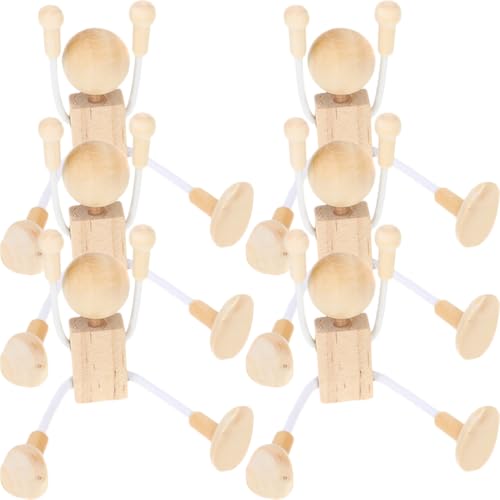 ARTSEWPLY 6 Stück Teiliges Naturbelassene Holzfiguren zum Bemalen DIY Holzspielzeug mit Glatter Oberfläche Kreative Handgefertigte Holzpuppen für Bastelprojekte und Kinderzimmerdekoration ARTSEWPLY 6 Stück Teiliges Naturbelassene Holzfiguren zum Bemalen DIY Holzspielzeug mit Glatter Oberfläche Kreative Handgefertigte Holzpuppen für Bastelprojekte und Kinderzimmerdekoration von ARTSEWPLY