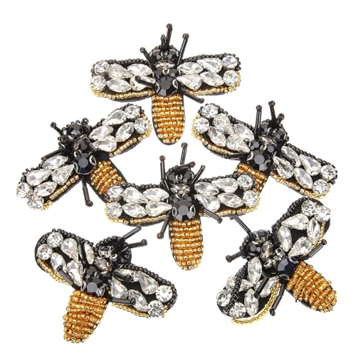 ARTSEWPLY 6 Stück Teiliges Strass Tier applikationen zum Aufnähen Dekorative Bügel patches für Kleidung Hüte Rucksäcke DIY Schmuckverzierung Handgefertigte Perlenverzierung von ARTSEWPLY