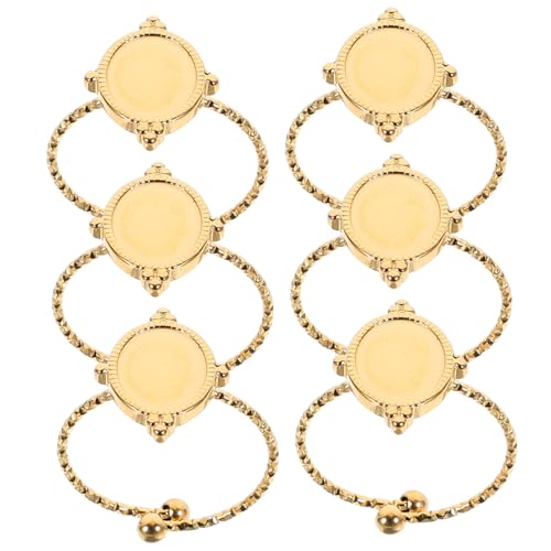 ARTSEWPLY 6 Stück Teiliges Verstellbare Ringrohlinge Offene Ringe DIY Schmuckherstellung Glatte Basis Metallringrohlinge für Basteln und Fingerringe von ARTSEWPLY
