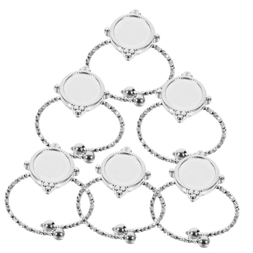 ARTSEWPLY 6 Stück Teiliges Verstellbare Ringrohlinge Ovaler Ringrohling Basis für DIY Schmuckherstellung Verstellbare Metallring Grundplatten für Cabochon Fassungen Silberfarbene Ringblanks ARTSEWPLY 6 Stück Teiliges Verstellbare Ringrohlinge Ovaler Ringrohling Basis für DIY Schmuckherstellung Verstellbare Metallring Grundplatten für Cabochon Fassungen Silberfarbene Ringblanks von ARTSEWPLY
