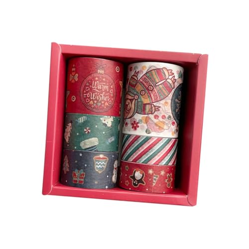 ARTSEWPLY 6 Stück Teiliges Washi Tape Weihnachten Dekoratives Klebeband mit Einzigartigen Weihnachtsmotiven Vielseitig für Geschenkverpackung Scrapbooking Diy-projekte und Festliche von ARTSEWPLY