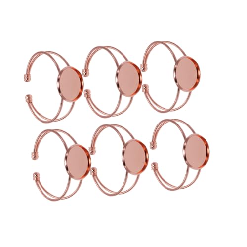 ARTSEWPLY 6 Stück Y Förmige Armband Basen aus Roségold Kupfer für DIY Schmuckherstellung Ovaler Anhänger Verstellbar Langlebig für Damen Fußketten und Armreifen von ARTSEWPLY