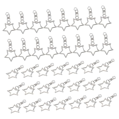 ARTSEWPLY 60 Stück Teiliges DIY Schlüsselanhänger Sternform Snap Hook Karabinerverschlüsse aus Metall Silber für Schmuckzubehör Basteln Langlebig und Einfach zu Bedienen von ARTSEWPLY