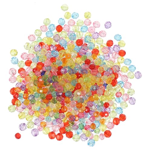 ARTSEWPLY 600 Stück Acrylperlen Bunt Facettiert DIY Schmuckperlen für Basteln Armbänder Halsketten Spacer Perlen Lose Beads für Handwerk Dekoration von ARTSEWPLY
