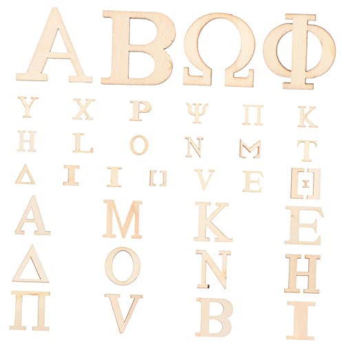ARTSEWPLY 72Stücke Teile Griechische Holzbuchstaben Hölzerne Buchstaben für DIY Bastelprojekte Glatte Oberfläche zum Malen und Dekorieren von ARTSEWPLY