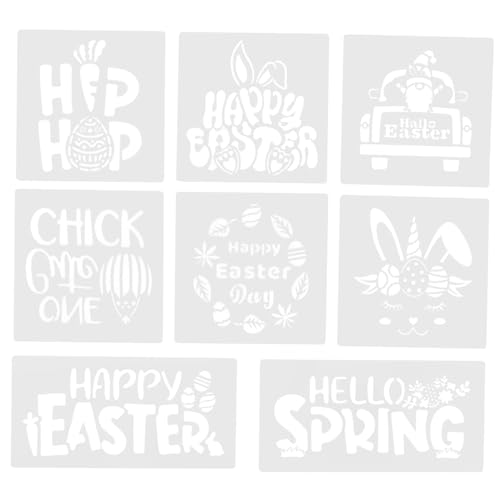 ARTSEWPLY 8 Blatt Wiederverwendbare Ostern Schablonen DIY Malvorlagen für Kreative Dekoration und Scrapbooking für Bemalen von Eiern und Holzoberflächen von ARTSEWPLY
