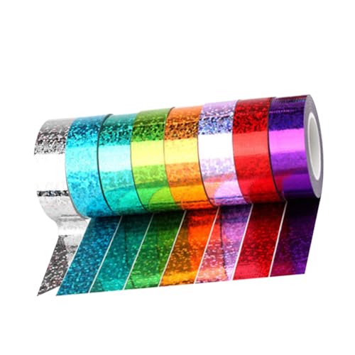 ARTSEWPLY 8 Rollen Bunte Hochklebende Stoffband Holographisches Geschenkband für DIY Scrapbooking Basteln Dekoratives Klebeband Vielseitig Einsetzbar ARTSEWPLY 8 Rollen Bunte Hochklebende Stoffband Holographisches Geschenkband für DIY Scrapbooking Basteln Dekoratives Klebeband Vielseitig Einsetzbar von ARTSEWPLY