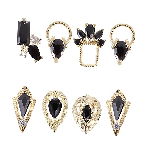 ARTSEWPLY 8 Stück Nail Art Zirkon Schmuck Nägelaufkleber Hochzeitszeremonie Dekorationen gemuse bastelzeug DIY-Handwerk, das Charme herstellt Handy-Shell-Anhänger herstellen Metall Black ARTSEWPLY 8 Stück Nail Art Zirkon Schmuck Nägelaufkleber Hochzeitszeremonie Dekorationen gemuse bastelzeug DIY-Handwerk, das Charme herstellt Handy-Shell-Anhänger herstellen Metall Black von ARTSEWPLY