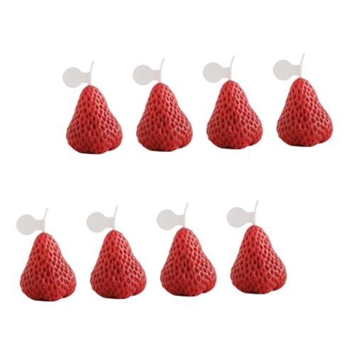ARTSEWPLY 8 Stück Teiliges Erdbeer Duftkerzen aus Sojawachs Aromatische Mini Kerzen für Wohnraumdeko Schadstofffrei Tragbar als für Geburtstag Hochzeit Weihnachten von ARTSEWPLY