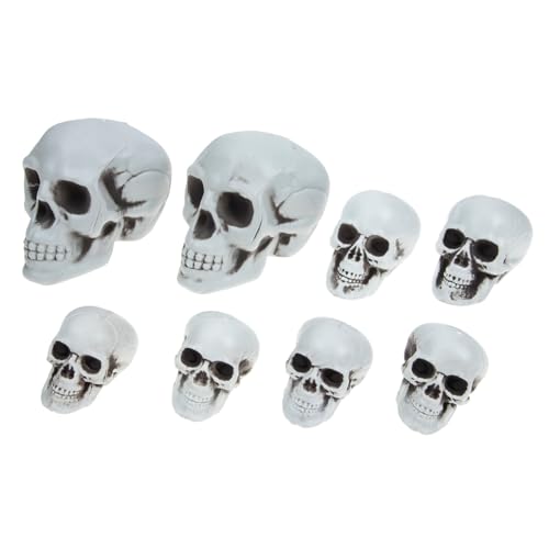 ARTSEWPLY 8 Stück Teiliges Halloween Schädel Kopf aus Hochwertigem Realistische Gruselige Deko für Schlafzimmer Wohnzimmer Party und Bar Langlebige Tisch und Heimdekoration von ARTSEWPLY