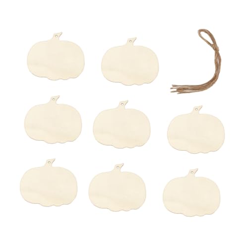 ARTSEWPLY 8 Stück Teiliges Naturbelassene Holz Pumpkin Anhänger Glatt Geschliffen zum Bemalen DIY Halloween Dekoration Kinderfreundlich für Partyfestgestaltung von ARTSEWPLY
