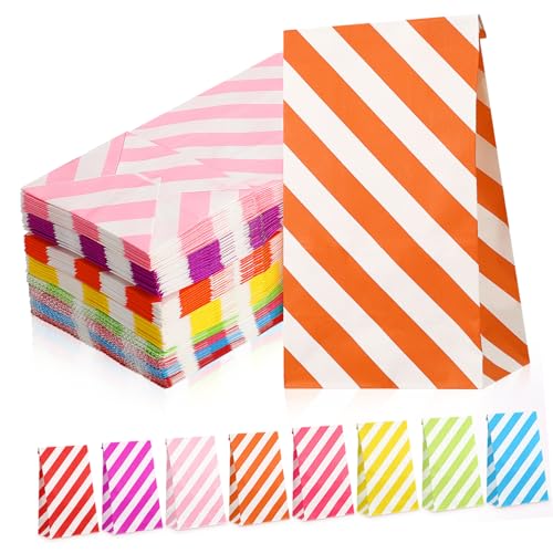ARTSEWPLY 80 Stück Kunterbunte Geschenktüten Kleine Papiertüten für Snacks Süßigkeiten Schmuck für Partys Geburtstage Hochzeiten Weihnachten Vielseitig Einsetzbar von ARTSEWPLY