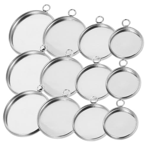 ARTSEWPLY 80 Stück Teiliges Edelstahl Lünetten Anhänger Tabletts DIY Schmuckanhänger Basteln Metallanhänger Schmuckherstellung Zubehör für Halsketten Armbänder von ARTSEWPLY