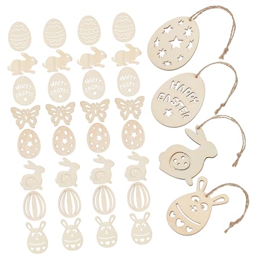 ARTSEWPLY 80 Stück Unfertige Holzanhänger Teiliges Bastelset mit Hasen Schmetterlings und Eiermotiven aus Robustem Holz zum Bemalen und Dekorieren mit Praktischem Aufhängehaken für DIY und ARTSEWPLY 80 Stück Unfertige Holzanhänger Teiliges Bastelset mit Hasen Schmetterlings und Eiermotiven aus Robustem Holz zum Bemalen und Dekorieren mit Praktischem Aufhängehaken für DIY und von ARTSEWPLY