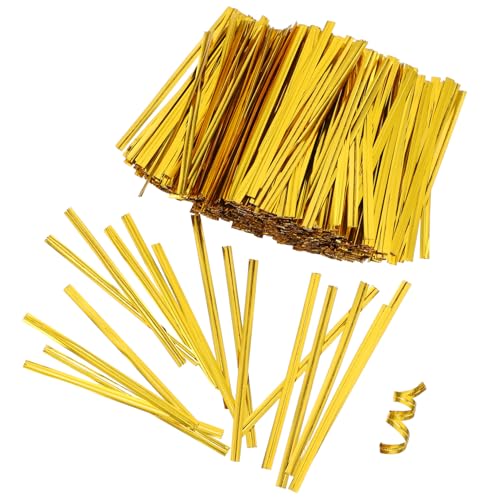 ARTSEWPLY 800 Stk. Goldene Twist Ties Stabile Brot und Süßigkeitstüten Verschlüsse Dekorative Metallbänder für und Partybeutel Einfach zu Drehen und Fest zu Verschließen Festlich Glänzend von ARTSEWPLY