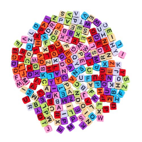 ARTSEWPLY 800 Stück Buchstabenperlen aus Leichtem Quadratische Acrylperlen mit Herzmotiv Schwarz Gemischt für DIY Schmuckherstellung Armbänder Bastelzubehör von ARTSEWPLY
