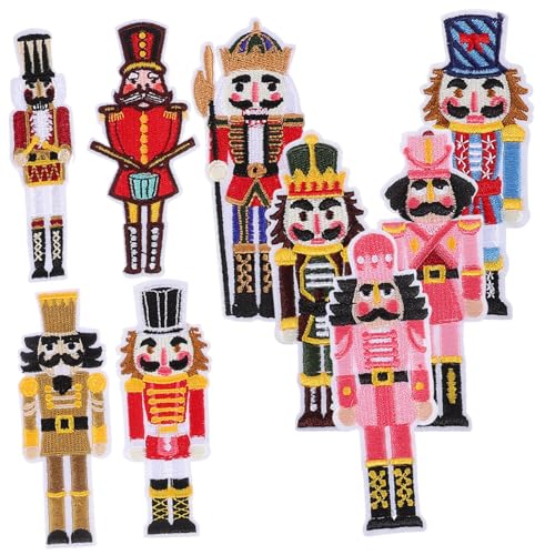 ARTSEWPLY 9 Stück Teiliges Nutcracker Bügelaufnäher aus Langlebigem Polyester Bestickte Patches zum Aufbügeln und Aufnähen Leichte Kompakte Kleidung Dekoration und Reparatur für DIY Geeignet ARTSEWPLY 9 Stück Teiliges Nutcracker Bügelaufnäher aus Langlebigem Polyester Bestickte Patches zum Aufbügeln und Aufnähen Leichte Kompakte Kleidung Dekoration und Reparatur für DIY Geeignet von ARTSEWPLY