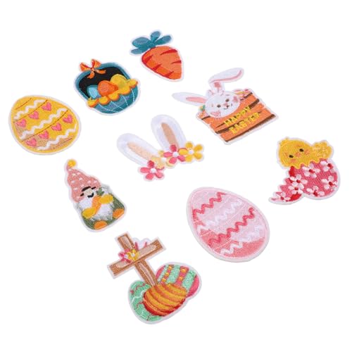ARTSEWPLY 9 Stück Teiliges Ostern Bügelflicken mit Gestickten Bunten Applikationen Langlebige Farbenfrohe Cartoon-hasen und Ostereier für Kleidung Diy-nähzubehör und Reparaturen ARTSEWPLY 9 Stück Teiliges Ostern Bügelflicken mit Gestickten Bunten Applikationen Langlebige Farbenfrohe Cartoon-hasen und Ostereier für Kleidung Diy-nähzubehör und Reparaturen von ARTSEWPLY