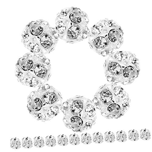 ARTSEWPLY 90Stücke Spacer Perlen mit Strass Diamantperlen für DIY Schmuck Bastelperlen für Armbänder und Vielseitig und Farbenfroh für Bastelprojekte von ARTSEWPLY