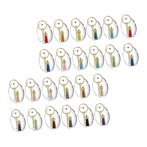 ARTSEWPLY 96 Stück Teiliges DIY Schlüsselanhänger mit Acrylplatten Lederquasten und Schlüsselringen Vielseitige Bastelaccessoires für Schlüsselanhänger Taschenanhänger von ARTSEWPLY