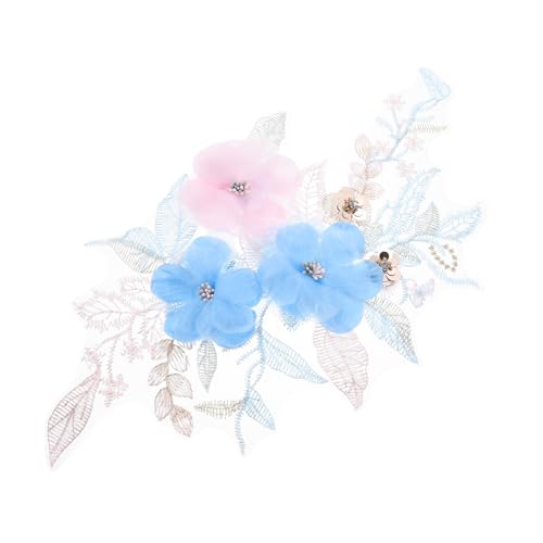 ARTSEWPLY Blumen Bestickter Stoffpatch Aufnäher zum Aufnähen und Aufbügeln Große Dekorative Applikation für Hochzeitskleider Cheongsam Taschen DIY Kleidung Reparieren und Verzieren von ARTSEWPLY