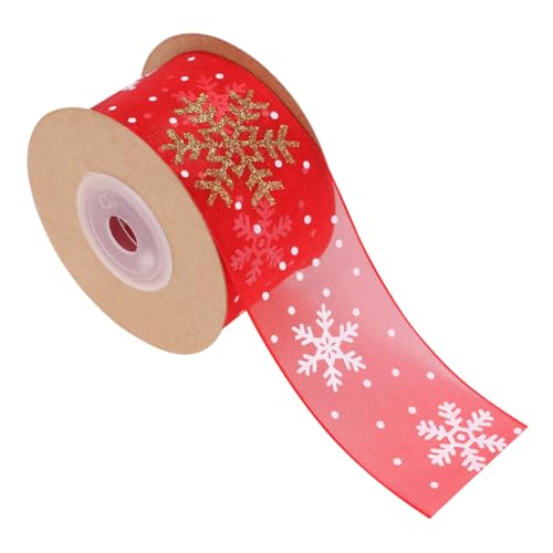 ARTSEWPLY Breites Weihnachts Geschenkband mit Schneeflockenmotiv Rotes Glitzer Organzaband für Festliche DIY Verpackungen Party und Weihnachtsbaumdeko ARTSEWPLY Breites Weihnachts Geschenkband mit Schneeflockenmotiv Rotes Glitzer Organzaband für Festliche DIY Verpackungen Party und Weihnachtsbaumdeko von ARTSEWPLY