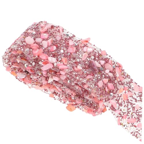 ARTSEWPLY Breites Zuschneidbares Kristall Deko Band Hitzebeständig Leicht Vielseitig für DIY Bastelarbeiten Kleidung Schuhe Hüte Gürtel Rosa von ARTSEWPLY