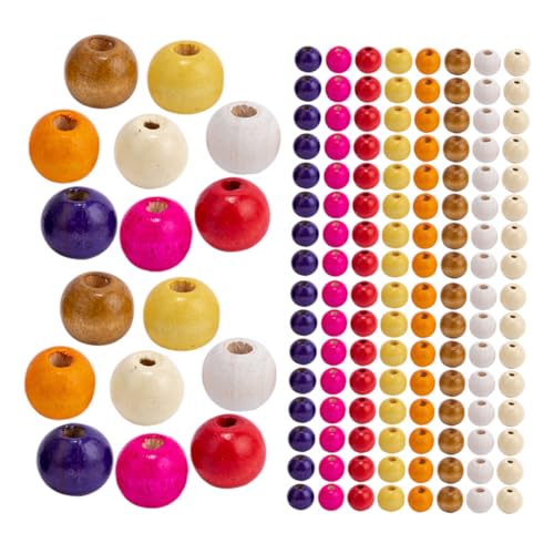 ARTSEWPLY Bunte Holzperlen ca Holzperlen zum Auffädeln Runde Bastelperlen für DIY Schmuck Armbänder Halsketten Kreative Handarbeitsperlen von ARTSEWPLY