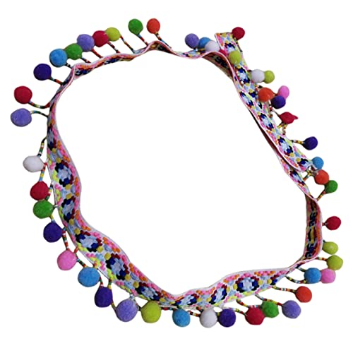 ARTSEWPLY Bunte Pomponborte mit Großen Fransenbällen DIY Nähzubehör für Kleidung Vorhänge Kissen und Handwerksdekoration Geeignet für Basteln Schmuckdesign und Festlichkeiten von ARTSEWPLY
