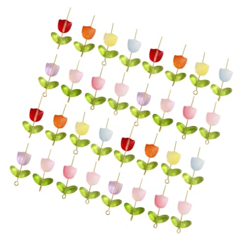 ARTSEWPLY Buntes Mix Tulpenform Halbtransparent DIY Schmuckherstellung Armband Perlen für Basteln und Halsketten Zubehör von ARTSEWPLY