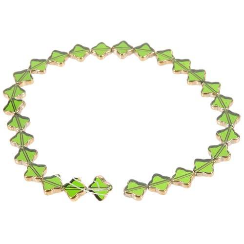 ARTSEWPLY Charms mit Goldrand Kleeblatt Anhänger Mittellochige Kristallperlen für DIY Schmuckherstellung Armband Halskette Basteln Kleine Perlen für Armbänder Glücksbringer Zubehör von ARTSEWPLY