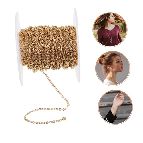 ARTSEWPLY DIY Schmuckkette Edelstahl O förmige Gliederkette Goldfarbend Glatt Poliert Leicht Handgefertigte Armband Halsketten Zubehör zum Selbermachen ARTSEWPLY DIY Schmuckkette Edelstahl O förmige Gliederkette Goldfarbend Glatt Poliert Leicht Handgefertigte Armband Halsketten Zubehör zum Selbermachen von ARTSEWPLY