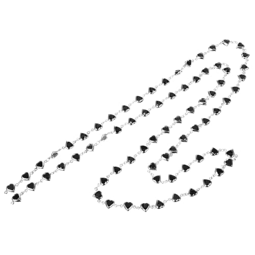 ARTSEWPLY DIY Schmuckkette Schwarz mit Zirkonia Metallkette für Halsketten und Armbänder Gliederkette zum Selbermachen Oberfläche Vielseitig für Modeschmuck und Bastelprojekte von ARTSEWPLY