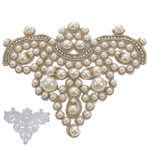 ARTSEWPLY DIY Schuhpatch mit Perlen und Strass Aufbügelbare Applikation für Hochzeitskleider und Kreative Handarbeiten Cremefarben ARTSEWPLY DIY Schuhpatch mit Perlen und Strass Aufbügelbare Applikation für Hochzeitskleider und Kreative Handarbeiten Cremefarben von ARTSEWPLY