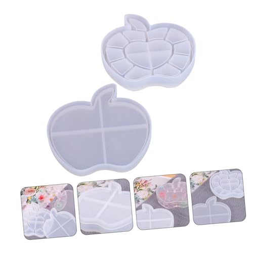 ARTSEWPLY DIY Silikonform Apfelform Aufbewahrungsbox Set mit Deckel Kleine Kreative Epoxidharz Gießform für Schmuck Münzen Schlüssel Tragbar und Vielseitig für Zuhause und Büro von ARTSEWPLY