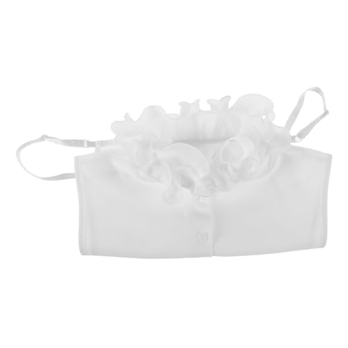 ARTSEWPLY Damen Rüschen Fake Collar Abnehmbar Vielseitig Tragbar als Schal oder Kragen Eleganter Weißer Faltenkragen für Büro Alltag und Party Modische Blusenverzierung von ARTSEWPLY