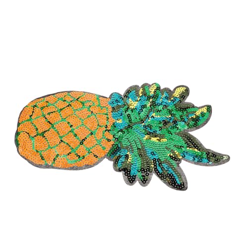 ARTSEWPLY Dekoratives Ananas Patch Pailletten Multifunktionale Aufnäher zum Aufbügeln für Kleidung Rucksäcke und DIY Projekte Stickerei für Einen Einzigartigen Look von ARTSEWPLY