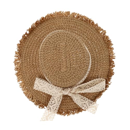 ARTSEWPLY Doll Strohhut mit Schleife Khaki Puppenhut Ornament Langlebiges Material Formbeständig Geeignet als Dekoration für Puppenkleidung und Bastelbedarf von ARTSEWPLY