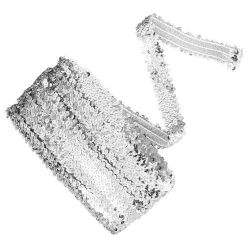 ARTSEWPLY Elastisches Paillettenband Silber Zierliche Bekleidungsborte Dehnbare Schmuckborte für Gardinen DIY Bastelverzierung Vielseitige Stoffapplikation ARTSEWPLY Elastisches Paillettenband Silber Zierliche Bekleidungsborte Dehnbare Schmuckborte für Gardinen DIY Bastelverzierung Vielseitige Stoffapplikation von ARTSEWPLY