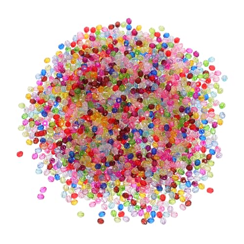 ARTSEWPLY Facettierte Acrylperlen Plastik Spacer Beads für Schmuckherstellung DIY Armbänder Halsketten Ohrringe Bastelperlen für Kreative Schmuckgestaltung Packung von ARTSEWPLY