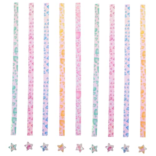 ARTSEWPLY Fluoreszierendes Sternstreifen Papier Origami Papierstreifen für DIY Papiersterne Leuchtendes Bastelpapier für Handkunst und Dekorative Sternfaltprojekte von ARTSEWPLY