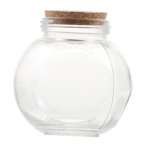 ARTSEWPLY Glas wunschflasche mit Holz korken Großer Flacher Flakon Dekorative Aufbewahrung DIY Glücksflasche für Duftöle Multifunktionale Geschenkidee und Wohnaccessoire von ARTSEWPLY