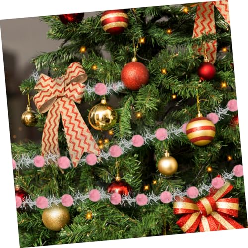 ARTSEWPLY Glitter Pompons Dekoband mit Draht Weihnachtsbaum Schmuckband in Bastelband für DIY Weihnachtsdeko Geschenkverpackung Blumenarrangements Vielseitiges Bastelzubehör von ARTSEWPLY