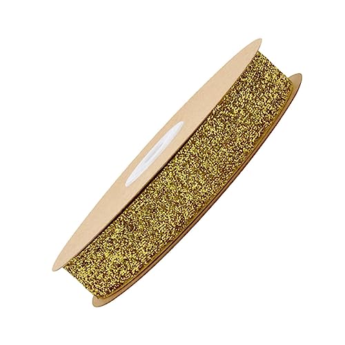 ARTSEWPLY Goldene Flockenband für DIY Dekoration Hochzeits und Geschenkbänder Strapazierfähiges Elegantes Dekorationsmaterial für Bastelprojekte und Kleidung von ARTSEWPLY