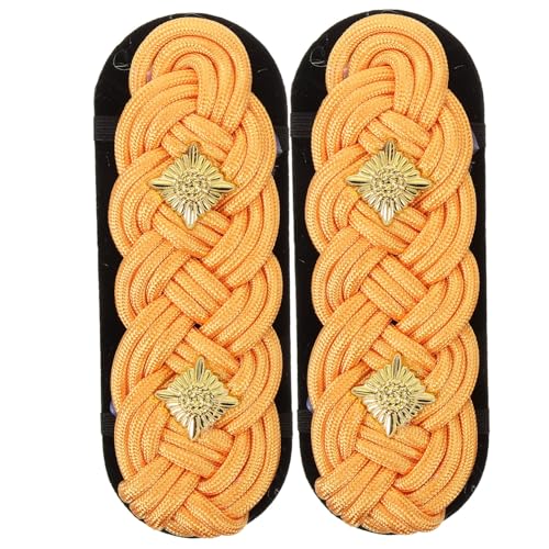 ARTSEWPLY Goldene Kleine Handgewebte Schulter Epauletts Langlebige Uniform Schulterabzeichen Stilvolle Kleidung Accessoires DIY Anpassung Modische Schulterverzierung für Anzug und von ARTSEWPLY