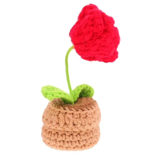 ARTSEWPLY Häkelblumen Mini Bonsai Ornament aus Hochwertigem Garn Realistische DIY Handarbeit Stabiles Design für Schreibtisch Bürodekoration Zarte Kunstblumen für Zuhause und Geschenk von ARTSEWPLY