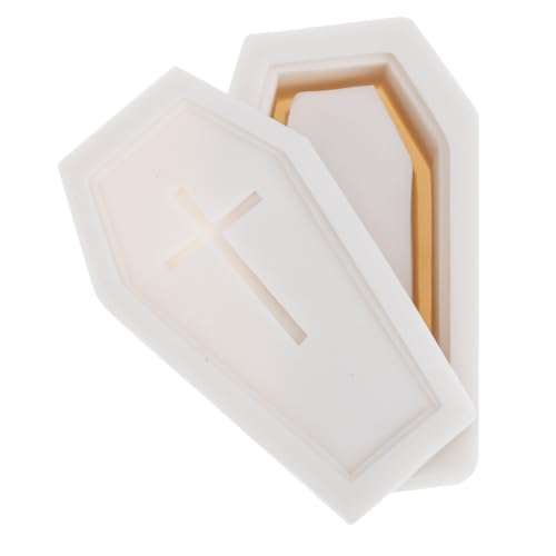 ARTSEWPLY Halloween Coffin Silikonform für Kerzengießen Kreative DIY Duftkerzenform Langlebige Flexible Gießform mit Klarem Umriss Geeignet für Individuelle Dekorationen und von ARTSEWPLY