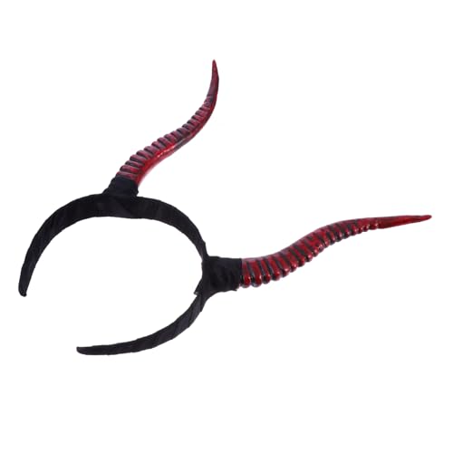 ARTSEWPLY Halloween Haarreif mit Roter Antilopenhorn Gothic Kopfstück Stylisches Haarschmuck Accessoire für Damen Einzigartiges Party und Cosplay Kostüm für Halloween Karneval von ARTSEWPLY