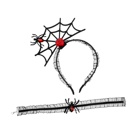 ARTSEWPLY Halloween Spinnen Haarreif und Spitze Choker Set Auffälliges Spinnenkostüm Partyaccessoire Wiederverwendbar für Familienfeiern und Halloween Events ARTSEWPLY Halloween Spinnen Haarreif und Spitze Choker Set Auffälliges Spinnenkostüm Partyaccessoire Wiederverwendbar für Familienfeiern und Halloween Events von ARTSEWPLY